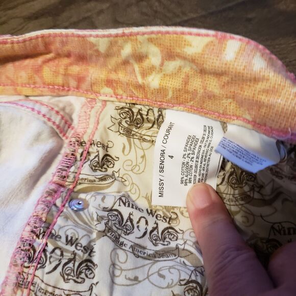 Nine West Vintage America Orange Floral Women's Shorts Sz 4/27 - Picture 5 of 6